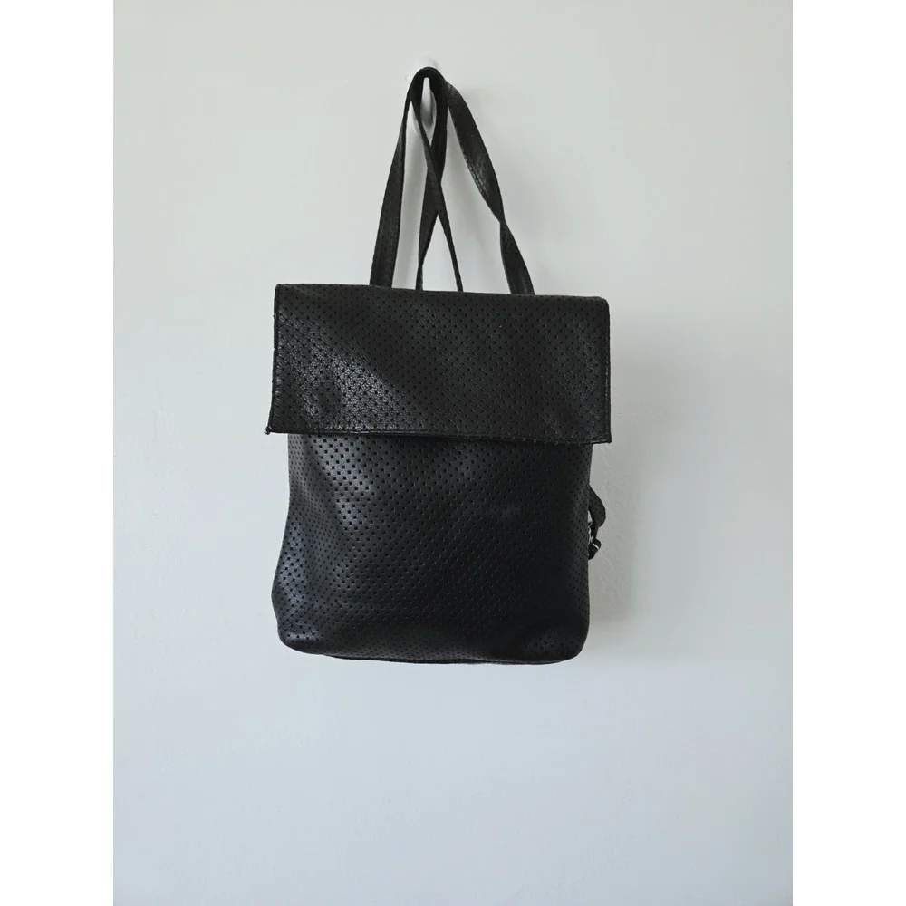 Boho Chic POSSE NEW YORK Black Perforated Backpack Hobo‎ Bag